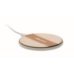 Wireless phone charger, cotton and cork, 15W white colour second main view
