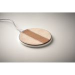 Wireless phone charger, cotton and cork, 15W white colour fifth photographic view