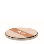 Wireless phone charger, cotton and cork, 15W white colour view with print area