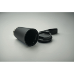 Double-wall travel mug, RPET strap, 300 ml black colour