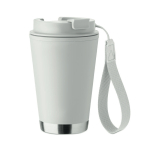 Double-wall travel mug, RPET strap, 300 ml white colour eighth view