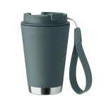 Double-wall travel mug, RPET strap, 300 ml bondi blue colour