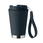 Double-wall travel mug, RPET strap, 300 ml navy-blue colour eighth view
