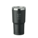 Stainless steel tumbler, sliding lid opening, 550 ml black colour view with print area