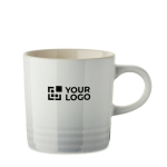 Ceramic mug, colour gradient, white interior, 290 ml white colour view with print area