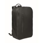 Black RPET laptop backpack, water-resistant, 16'' black colour