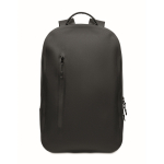 Black RPET laptop backpack, water-resistant, 16'' black colour third view
