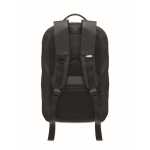 Black RPET laptop backpack, water-resistant, 16'' black colour fourth view