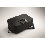Black RPET laptop backpack, water-resistant, 16'' black colour photographic view