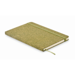 Hardcover notebook, recycled materials, A5, ruled pages green colour second view