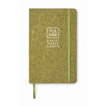 Hardcover notebook, recycled materials, A5, ruled pages green colour second main view
