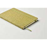 Hardcover notebook, recycled materials, A5, ruled pages green colour fourth photographic view