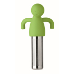 Stainless steel tea infuser, silicone man design lime colour