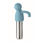 Stainless steel tea infuser, silicone man design light blue colour seventh view