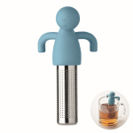 Stainless steel tea infuser, silicone man design light blue colour eighth view