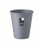 Reusable single-wall cup, corn material, 200 ml matt black colour view with print area