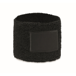 Poly-cotton exercise wristband, custom patch black colour