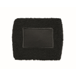 Poly-cotton exercise wristband, custom patch black colour second view