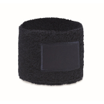 Poly-cotton exercise wristband, custom patch navy-blue colour