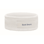 Exercise headband, custom patch white colour main view