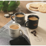 Branded, ceramic espresso mug, 40 ml white colour main ambient view