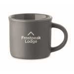 Branded, ceramic espresso mug, 40 ml dark grey colour main view