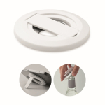 Circular magnetic iPhone® holder, bottle opener included white colour