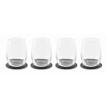 Set of 4 coasters, matching holder, synthetic leather black colour third view