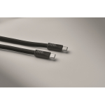 Mobile lanyard, charging and data transfer cable black colour fourth photographic view