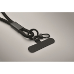 Mobile lanyard, charging and data transfer cable black colour fifth photographic view