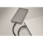 Mobile lanyard, charging and data transfer cable black colour sixth photographic view