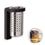 Stainless steel tea infuser, plastic hook black colour fourth view