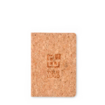 Cork passport holder, card compartment beige colour view with print area