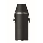 Stainless steel hip flask, 2 shot glasses, 230 ml and 20 ml black colour fourth view