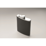 Stainless steel hip flask, synthetic leather cover, 200 ml black colour second photographic view