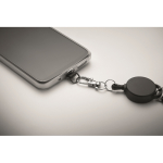 Retractable holder, phone or ID card black colour fourth photographic view
