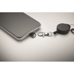 Retractable holder, phone or ID card black colour fifth photographic view