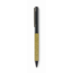 Twist-action pen, recycled materials, blue ink green colour
