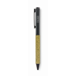 Twist-action pen, recycled materials, blue ink green colour main view