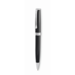 Twist-action recycled stainless steel pen, case, blue ink black colour second view