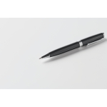 Twist-action recycled stainless steel pen, case, blue ink black colour fifth photographic view