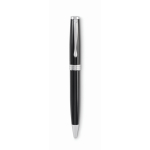 Twist-action recycled stainless steel pen, case, blue ink black colour sixth view