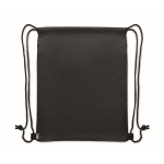 RPET and PU drawstring backpack, front pocket dark green colour third view