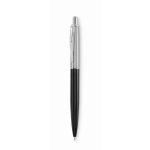 Stainless steel click pen, case included, blue ink black colour