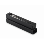 Stainless steel click pen, case included, blue ink black colour second view