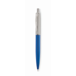 Stainless steel click pen, case included, blue ink blue colour