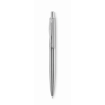 Stainless steel click pen, case included, blue ink matt silver colour