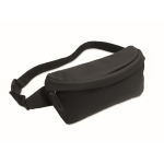 Adjustable RPET and PU waist bag, main compartment black colour