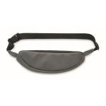 Adjustable RPET and PU waist bag, main compartment dark grey colour second view