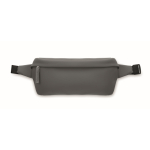 Adjustable RPET and PU waist bag, main compartment dark grey colour third view